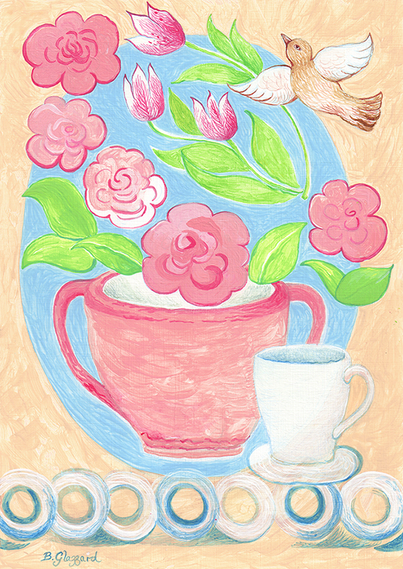 Print entitled Blooms by Bronwen Glazzard