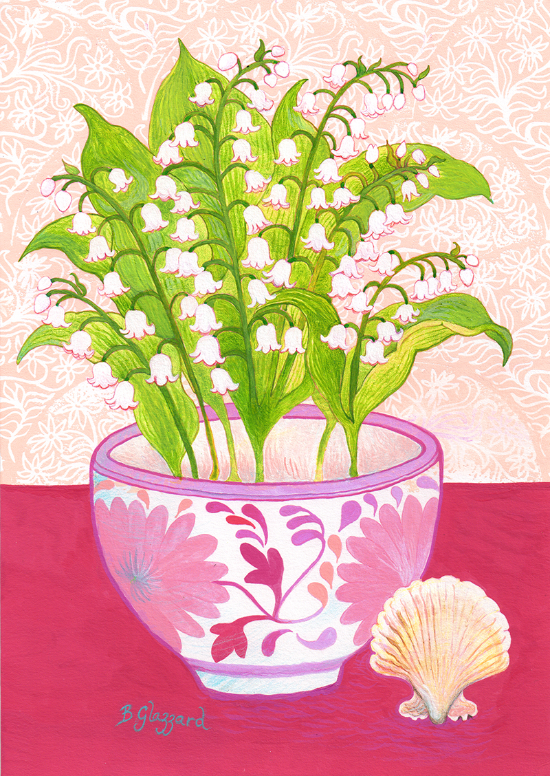 Lily of the Valley Bowl Print by Bronwen Glazzard