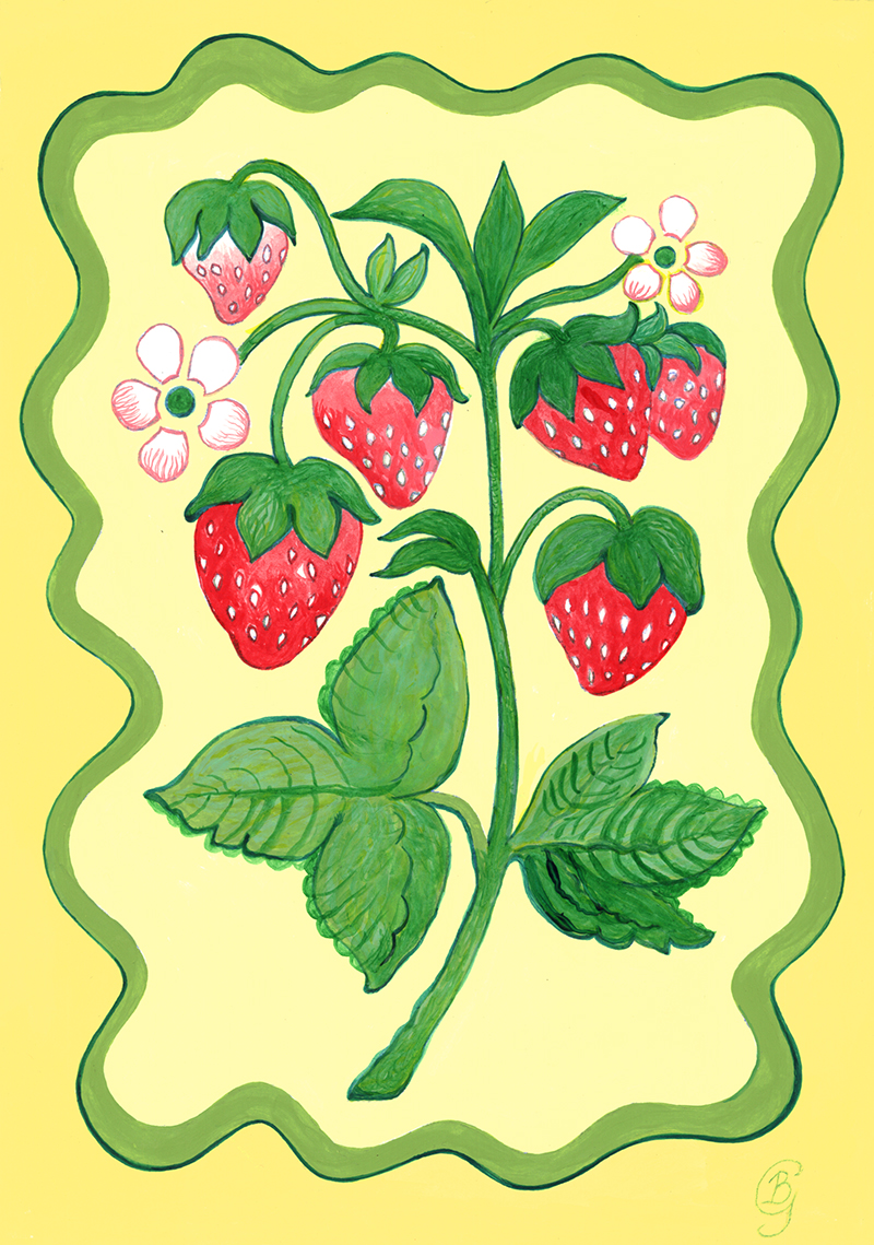 Painting entitled Strawberry by Bronwen Glazzard